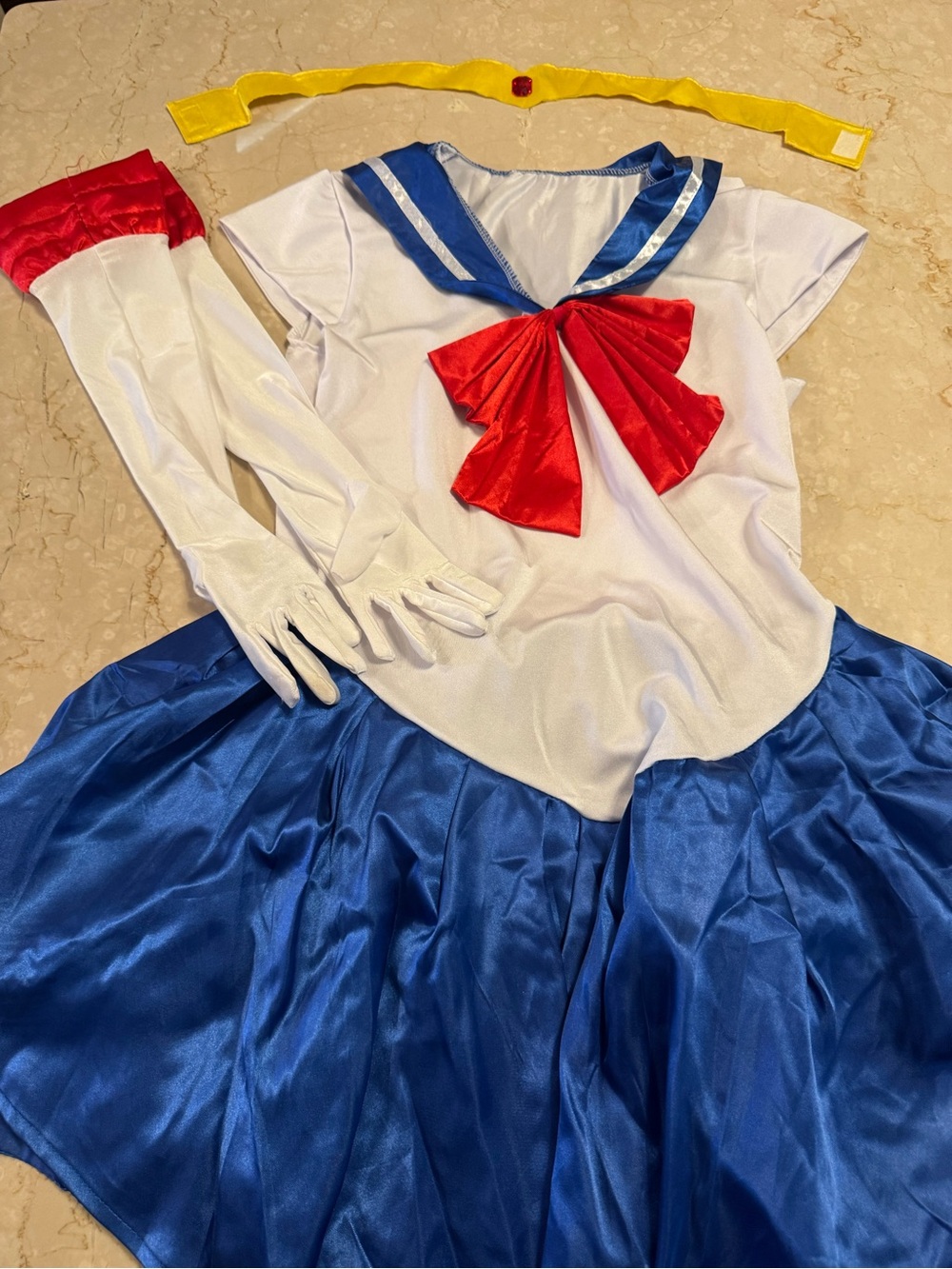 Sailor Moon Costume Dress Gloves Tiara Anime Cosplay Halloween - Picture 2 of 5
